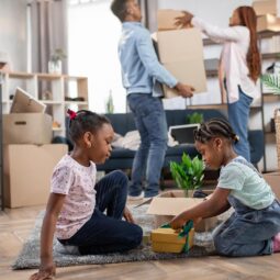 Parents Moving with Kids to a New Home