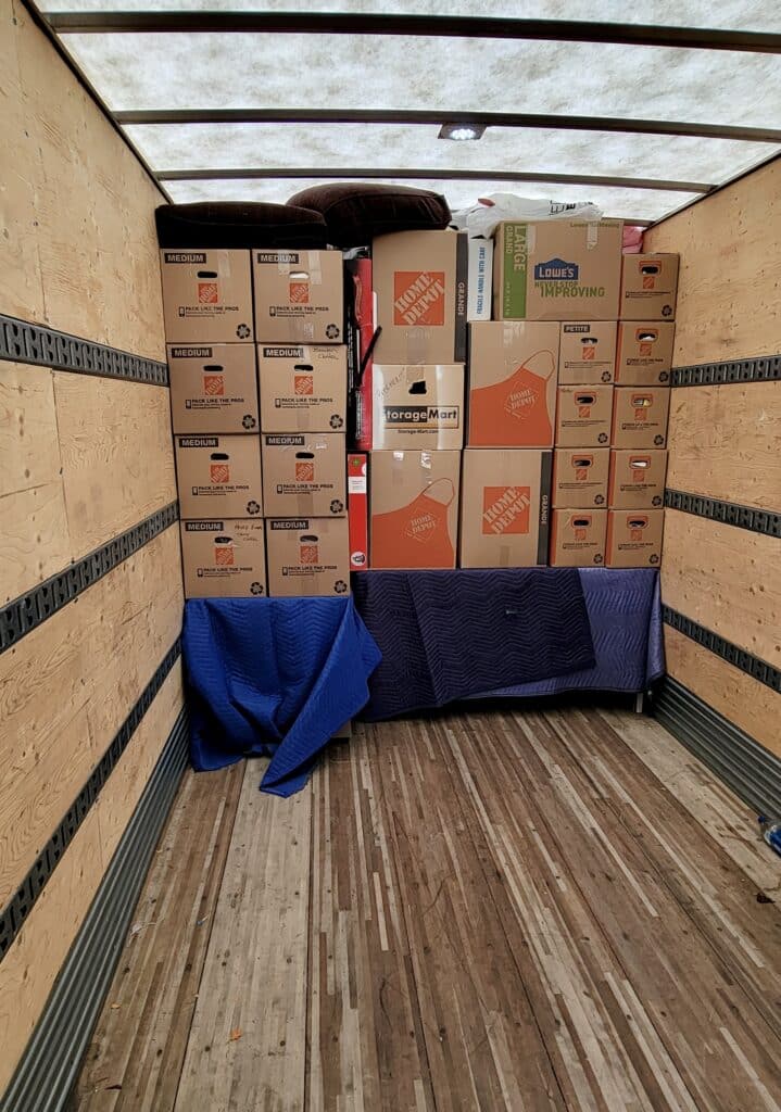 Truck is properly packed for the move from Calgary to Vancouver