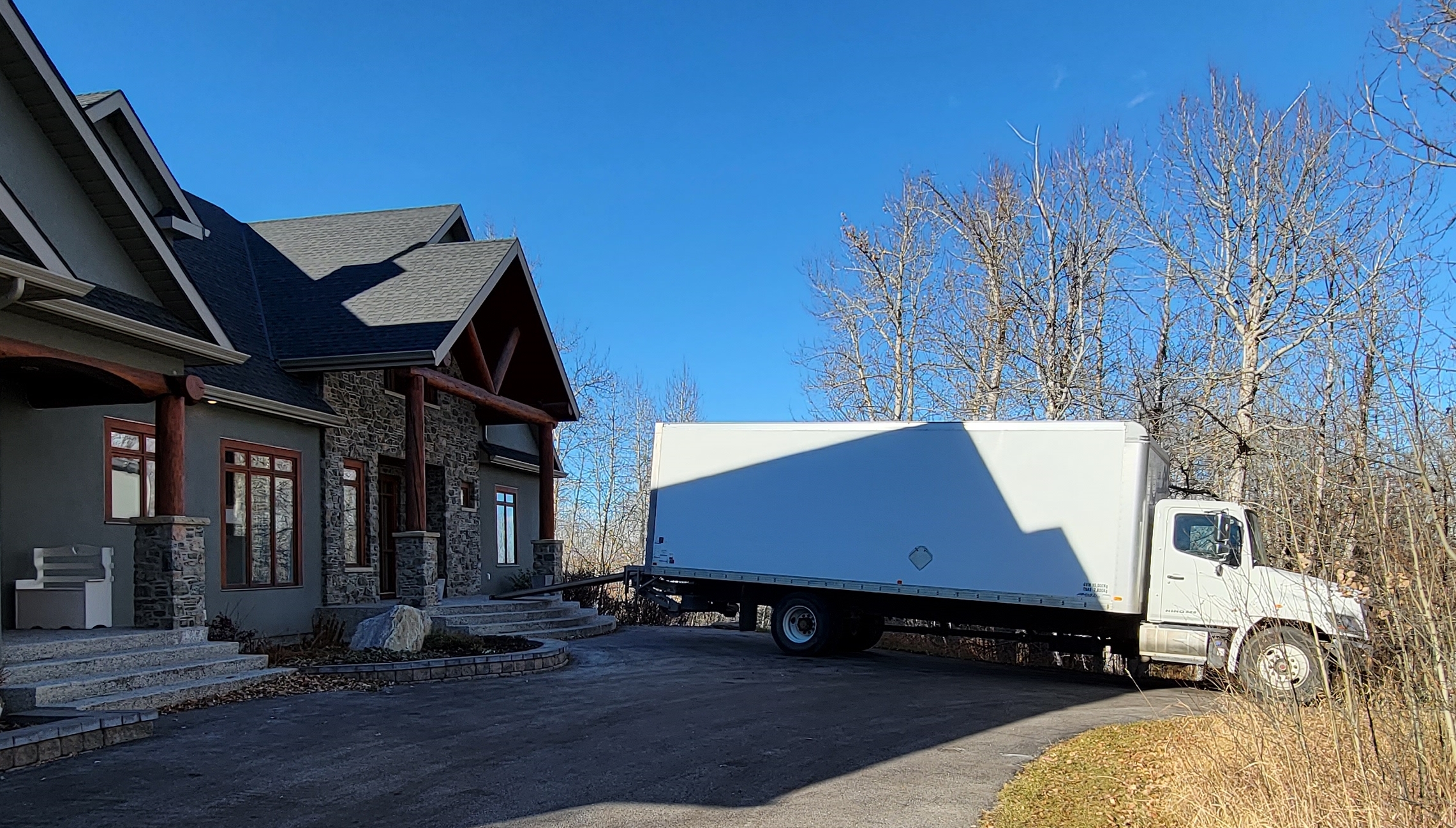 Moving Company Truck is Parked and ready for unloading