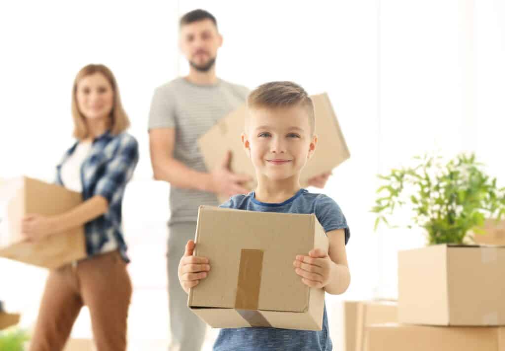 Family is ready for the moving day - moving with kids is fun