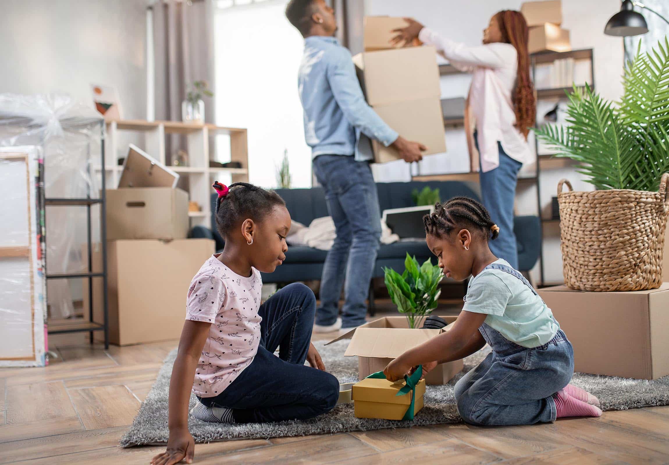 Parents Moving with Kids to a New Home